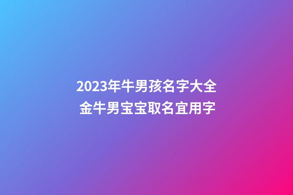 2023年牛男孩名字大全 金牛男宝宝取名宜用字